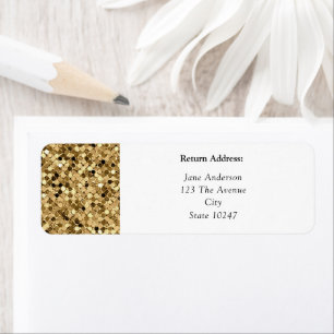 Etiqueta Glitter Sparkle Dourado Elegante