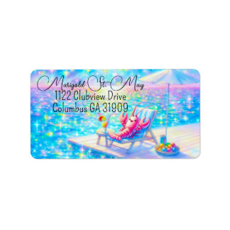 Etiqueta Glittering Lobster Beach Address Labels