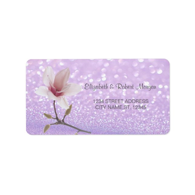 Etiqueta Glittery Bokeh, Magnolia Wedle Label (Frente)