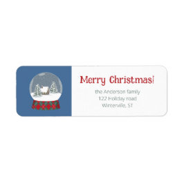 Etiqueta Globo de neve com casa pequena -