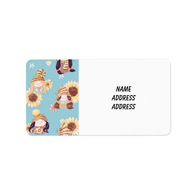 Etiqueta Gnome Damas E Girassóis (Frente)