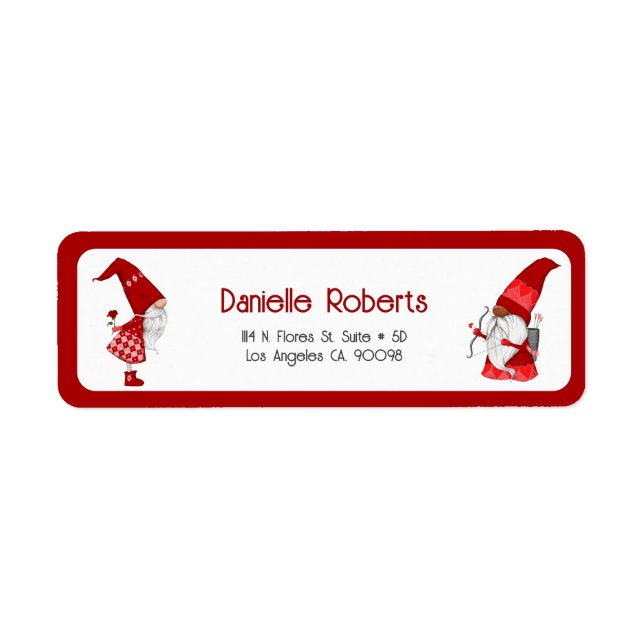 Etiqueta Gnomo e gnomo-cupido (Frente)