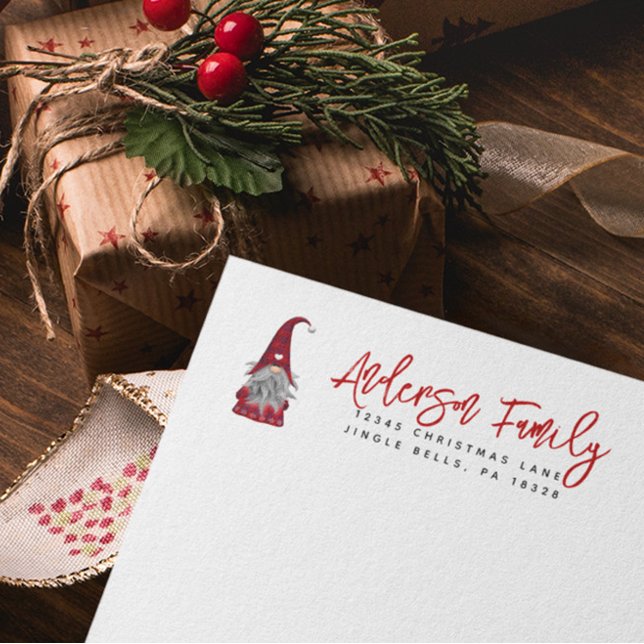 Etiqueta Gnomo Personalizado do Elf Feliz Natal Feliz (Criador carregado)