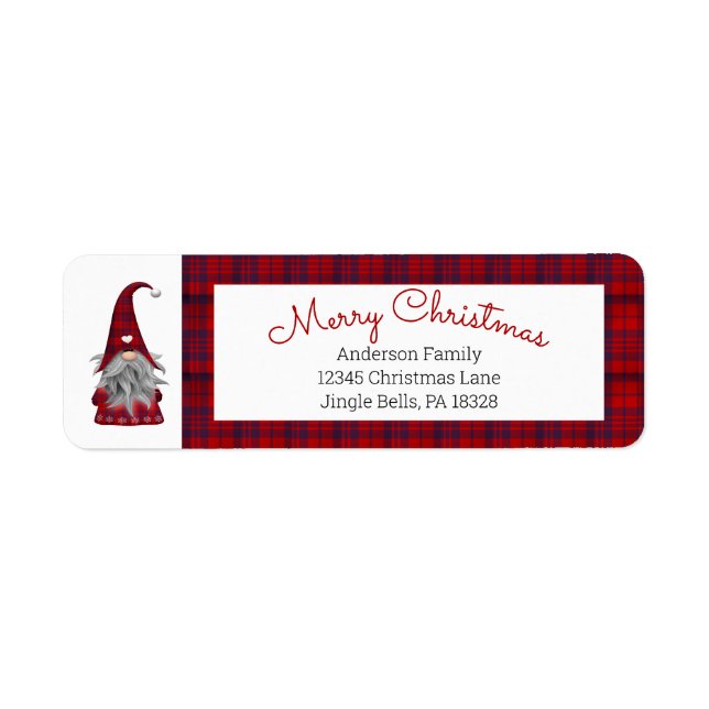 Etiqueta Gnomo Personalizado do Elf Feliz Natal Feliz (Frente)