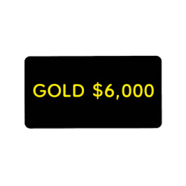 Etiqueta Gold $6,000 Market Celebration