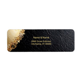 Etiqueta Gold Floral Embellishments Return Address Label