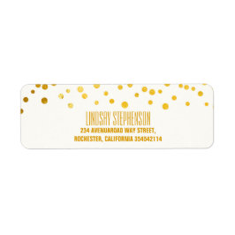 Etiqueta Gold Foil Confetti - Regresso de Casamento