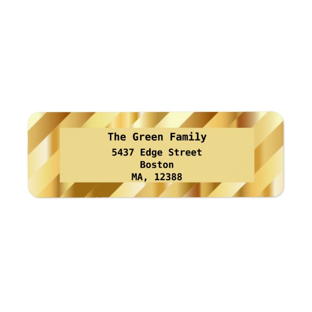 Etiqueta Gold gradient diagonal stripes (Frente)