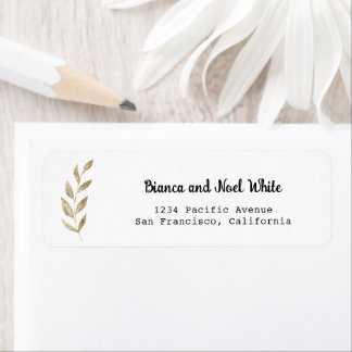 Etiqueta Gold leaves Return Address Labels