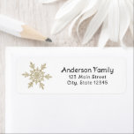Etiqueta Gold Snowflake Return Address Label<br><div class="desc">Return address label featuring a faux glitter gold snowflake. Matches our Glitter Snowflake Collection. Customize with your name and address.</div>