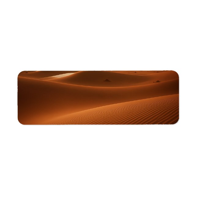 Etiqueta Golden Serenity – Desert Landscape at Sunset (Frente)