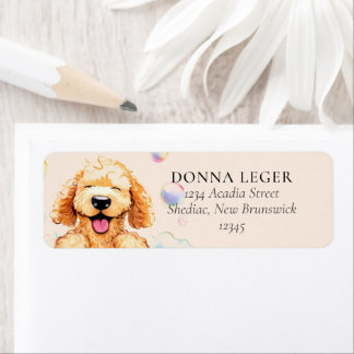 Etiqueta Goldendoodle Labradoodle Dog Endereço Personalizad
