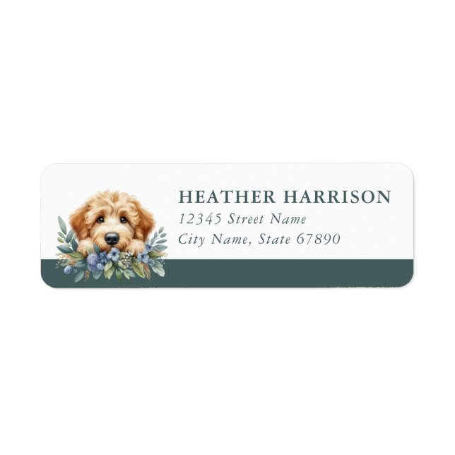 Etiqueta Goldendoodle Return Address Labels (Frente)