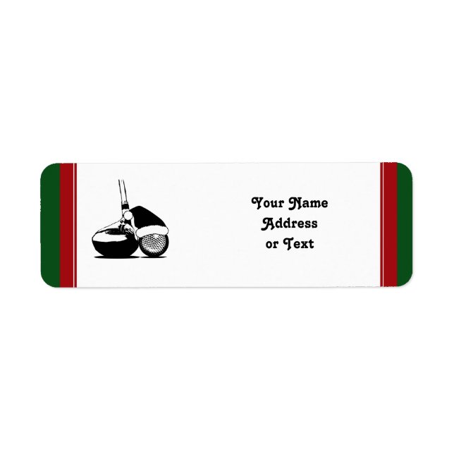 Etiqueta Golf Ball and Club de Natal (Frente)