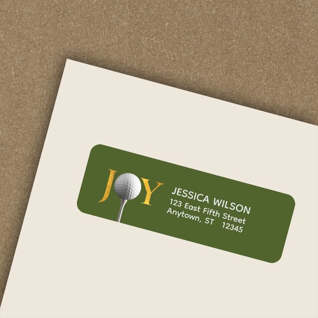 Etiqueta Golf Natal Joy Endereço de Devolução (Criador carregado)