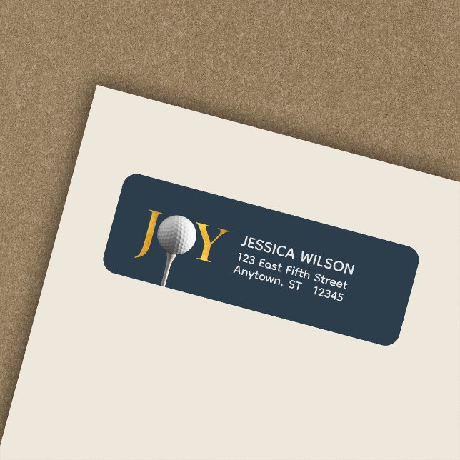 Etiqueta Golf Natal Joy Endereço de Devolução (Criador carregado)