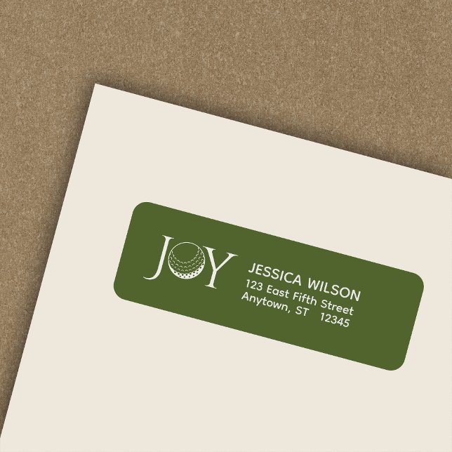 Etiqueta Golf Natal Joy Endereço de Devolução (Criador carregado)