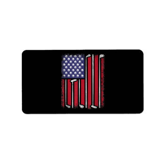 Etiqueta Golfe Engraçado Bandeira Americana Golf Player Vin