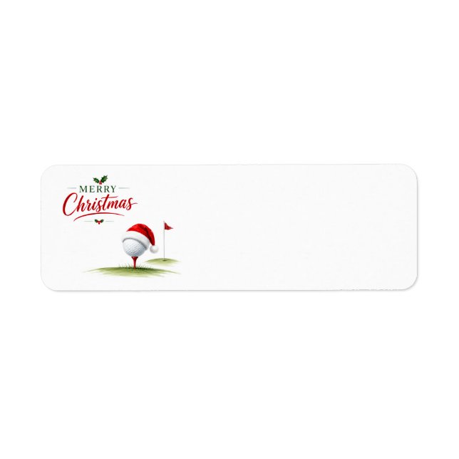 Etiqueta Golfe tema de Natal para golfista (Frente)