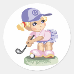 Etiqueta Golfing da menina