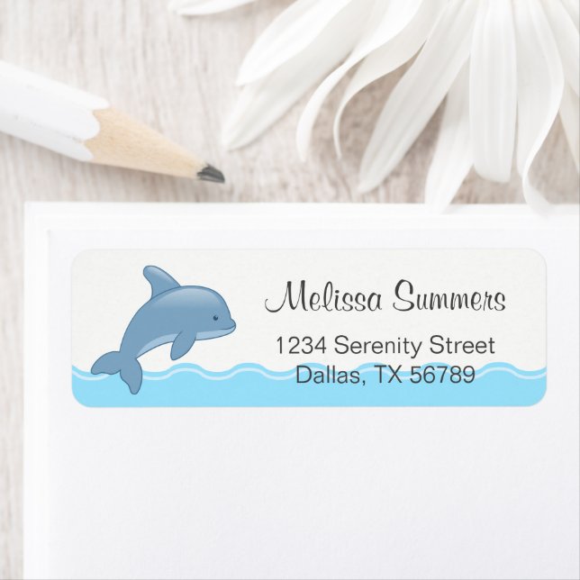 Etiqueta Golfinho de Salto de Cartoon Bonito (Insitu)