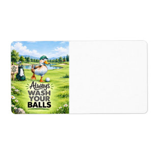 Etiqueta Golfista pato Sempre Lave Suas Bolas Golfe