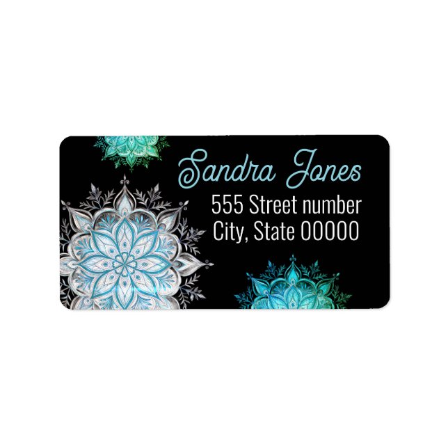 Etiqueta Gorgeous address labels snowflake (Frente)
