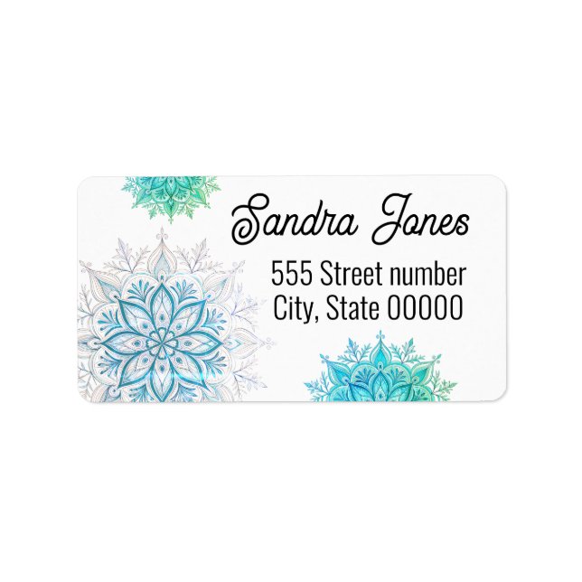 Etiqueta Gorgeous address labels snowflake (Frente)