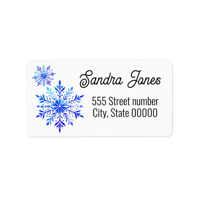 Etiqueta Gorgeous address labels snowflake (Frente)