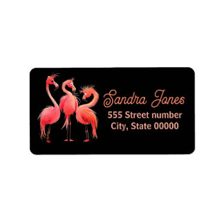 Etiqueta Gorgeous one of a-kind address labels flamingo