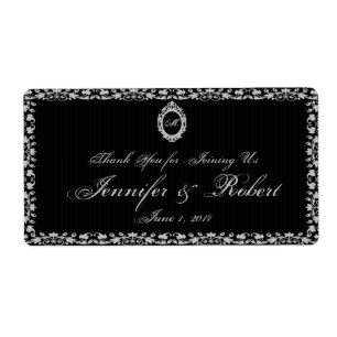 Etiqueta Gótica Frame Monograma Garrafa Água