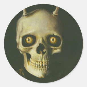 Etiqueta gótico do crânio do diabo