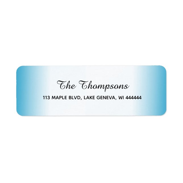 Etiqueta Gradiente Azul Elegante Simples (Frente)