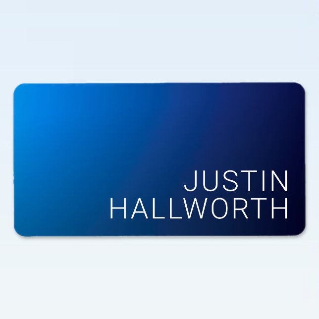 Etiqueta Gradiente Azul Escuro Moderno e Texto Editável Mín (Criador carregado)