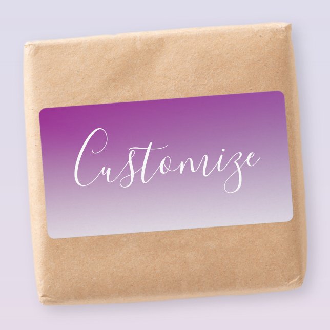 Etiqueta Gradiente Simples Moderno Mínimo de Ombre Roxo (Criador carregado)