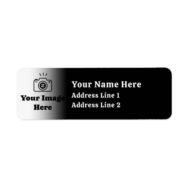 Etiqueta Gradiente Texto e Imagem Personalizados  (Frente)