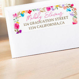 Etiqueta Graduação de campo de flores silvestres do Jardim 