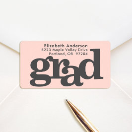 Etiqueta Graduação negrito tipografia formato chic blush en
