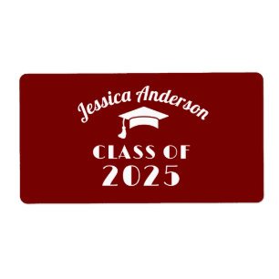 Etiqueta Graduação Personalizada Maroon e White