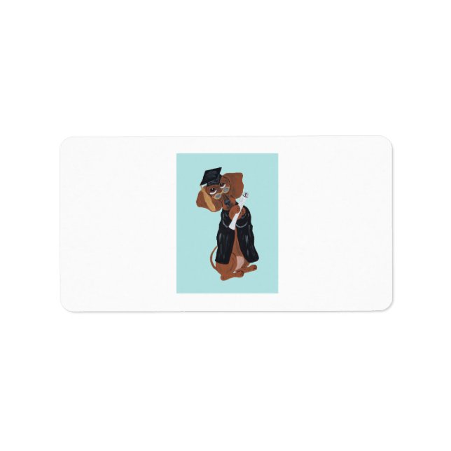 Etiqueta Graduado Dachshund (Frente)