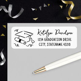 Etiqueta Graduation Cap and Diploma Return Address