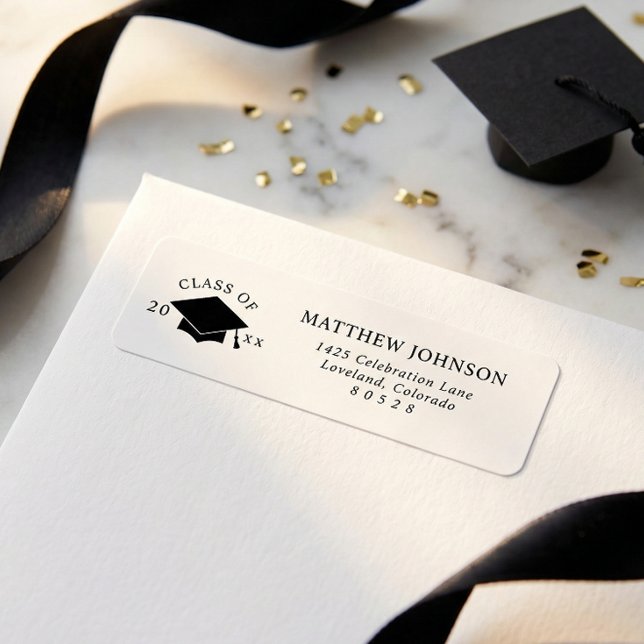 Etiqueta Graduation Cap Return Address (Criador carregado)