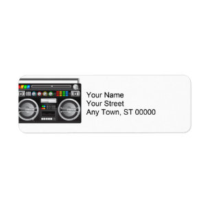 Etiqueta gráfico blaster do gueto da boombox