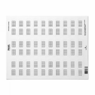 Etiqueta Gráfico de Cordas Ukulele com Modelo de 4 Fretes P
