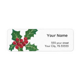 Etiqueta Gráfico de Férias do Branch das Berries e Folhas