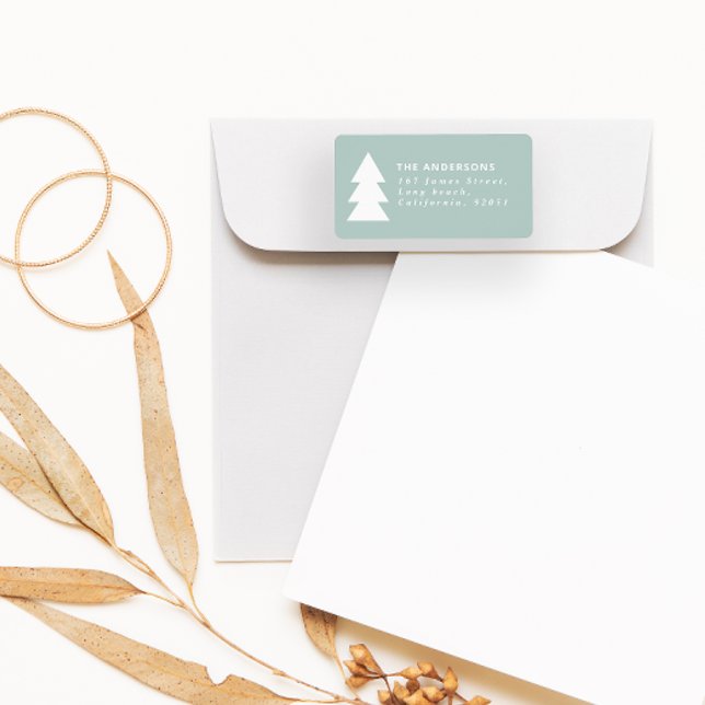 Etiqueta Gráfico de Natal aqua geométrico mínimo moderno (Criador carregado)