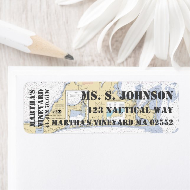 Etiqueta Gráfico de Navegação Náutica do Vineyard de Martha (Insitu)