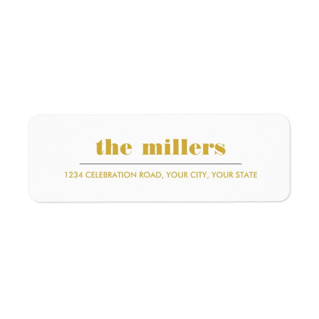 Etiqueta Gráfico mínimo | Hipster amarelo mostarda (Frente)