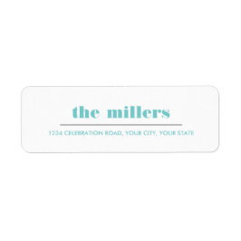 Etiqueta Gráfico mínimo | Hipster Azul Aqua