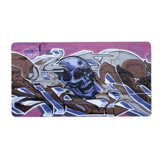 Etiqueta Grafite de cabeça azul (Frente)